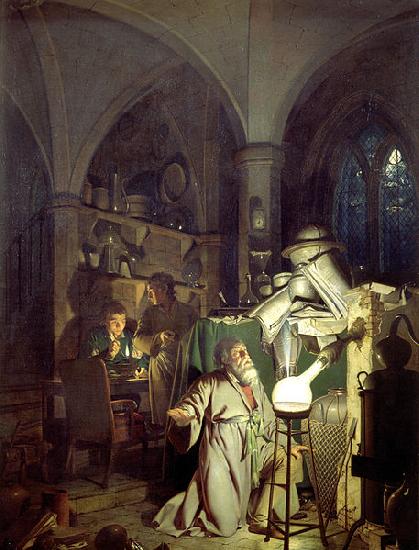 Joseph wright of derby The Alchemist Discovering Phosphorus or The Alchemist in Search of the Philosophers Stone Sweden oil painting art